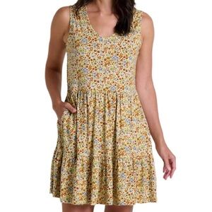Toad&Co Yellow Floral Mini Dress XL